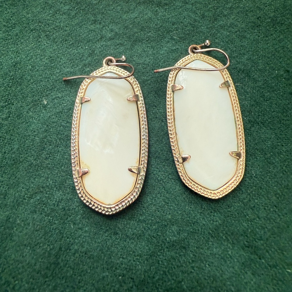 Kendra Scott Gold Ivory Drop Earrings - Picture 2 of 5